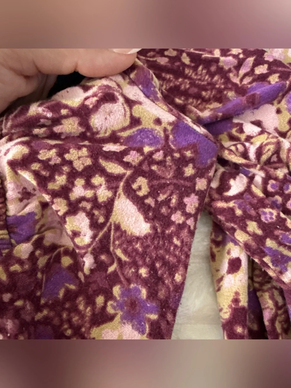 Free People Floral Ruched Corset Top Purple Cottagecore Fairy Grunge Size M